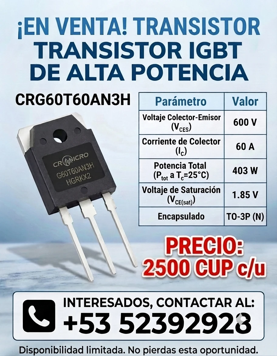 CRG60T60AN3H (IGBT)600V 60A's foto | Electrónica Shop |  BizneCubano